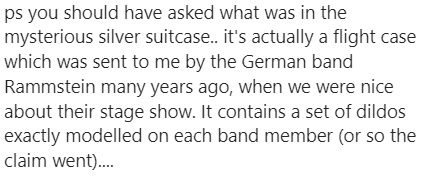 The biggest regret of my @pressgazette interviewing career, courtesy of @popbitch and Rammstein. Never leave a stone unturned.