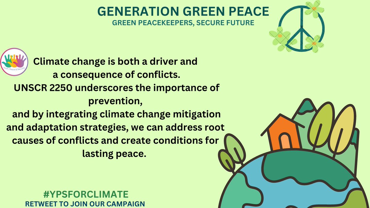 #Climatejustice and #peace are deeply interconnected. 

@WWFForestCarbon @IYCM @UNFPAPakistan @FNFreiheit @FNFPakistan @UNYouthEnvoy @UNEP @WHOPakistan @unwomen_pak @BritishCouncil @ypeerap @GC_Youth4Peace @WomenDeliver @GlobalShapers @GlobalGoalsUN @WBG_Climate 

#YPSFORCLIMATE