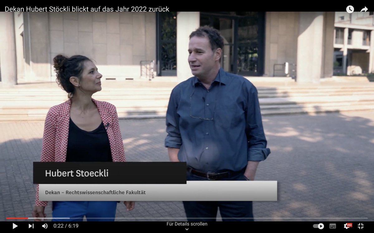 Dekan Hubert Stöckli berichtet aus seiner Sicht über das vergangene Jahr 2022 an der Rechtswissenschaftlichen Fakultät: youtube.com/watch?v=OMGG5k…

Den Jahresbericht 2022 der <a href="/unifr/">Uni Fribourg</a> finden Sie unter: unifr.ch/rapport-annuel…

#unifrius #ledroitcestcool #master2023 #unifr