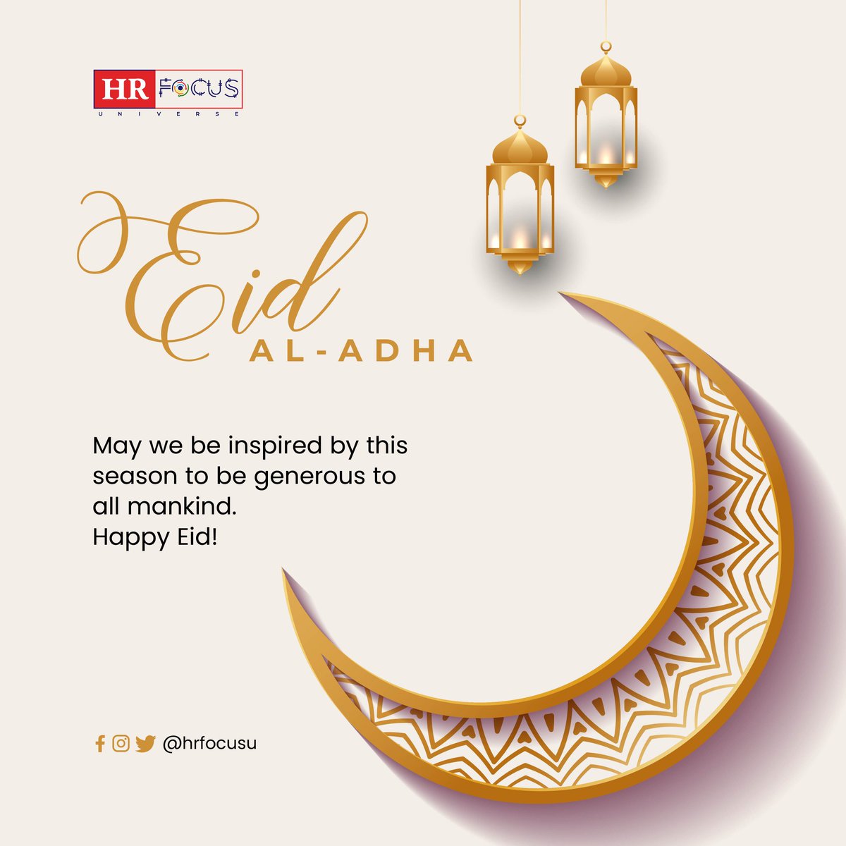 HRFocusU's tweet photo. Happy Eid Al-Adha to all our Muslim brothers and sisters around the globe, especially to those who do business with HR Focus. 

We wish you all a wonderful day filled with Allah's blessings. 

#HappyEidAlAdha #HRFocusU #hrfocus https://t.co/YNwH02tRrj