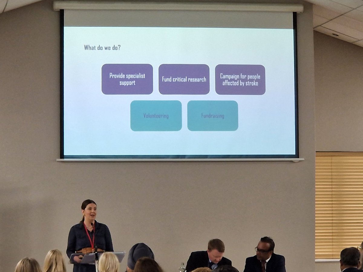 Y Gymdeithas Stroc yn cyflwyno am y gwaith mae nhw'n neud a'r gefnogaeth mae nhw' gynnig I oroeswyr stroc a'u teuluoedd.
The Stroke Association presenting on the support and services they provide for stroke survivors snd their families 
#welshstrokeconf23