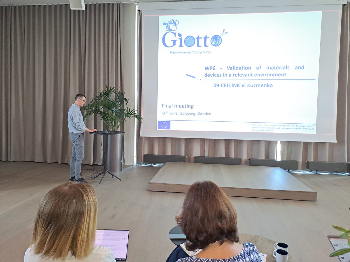 🎉 Exciting updates from the GIOTTO Project review meeting in Sweden! 🌟 We had the privilege of listening to inspiring speeches from industry leaders Volodymyr Kuzmenko (<a href="/CELLINK3D/">CELLINK</a>), Stefania Brianza (#BMI), Nicholas Dunne (<a href="/DCU/">Dublin City University</a>) and Nikos Kostis (<a href="/yodiwo_iot/">Yodiwo</a>).