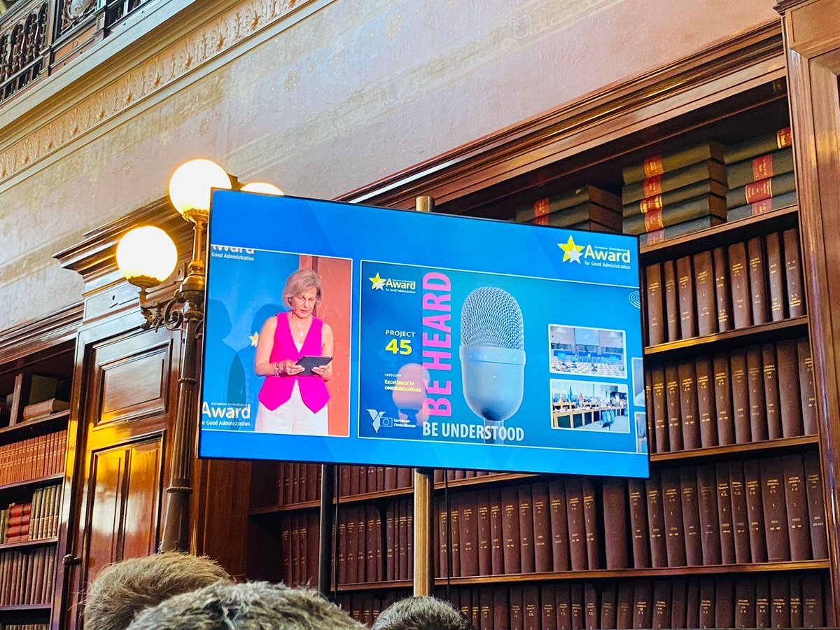 EP_Interpreters's tweet photo. 🏆 Honored to be shortlisted for the European Ombudsman's 'Award for Good Administration' 2023 in the comms category! 

🌟 Congratulations to all the winners, and eagerly looking forward to finding out who will receive the audience award! 🙌 #GoodAdministration #EuropeanOmbudsman https://t.co/HuzlU5wwaR