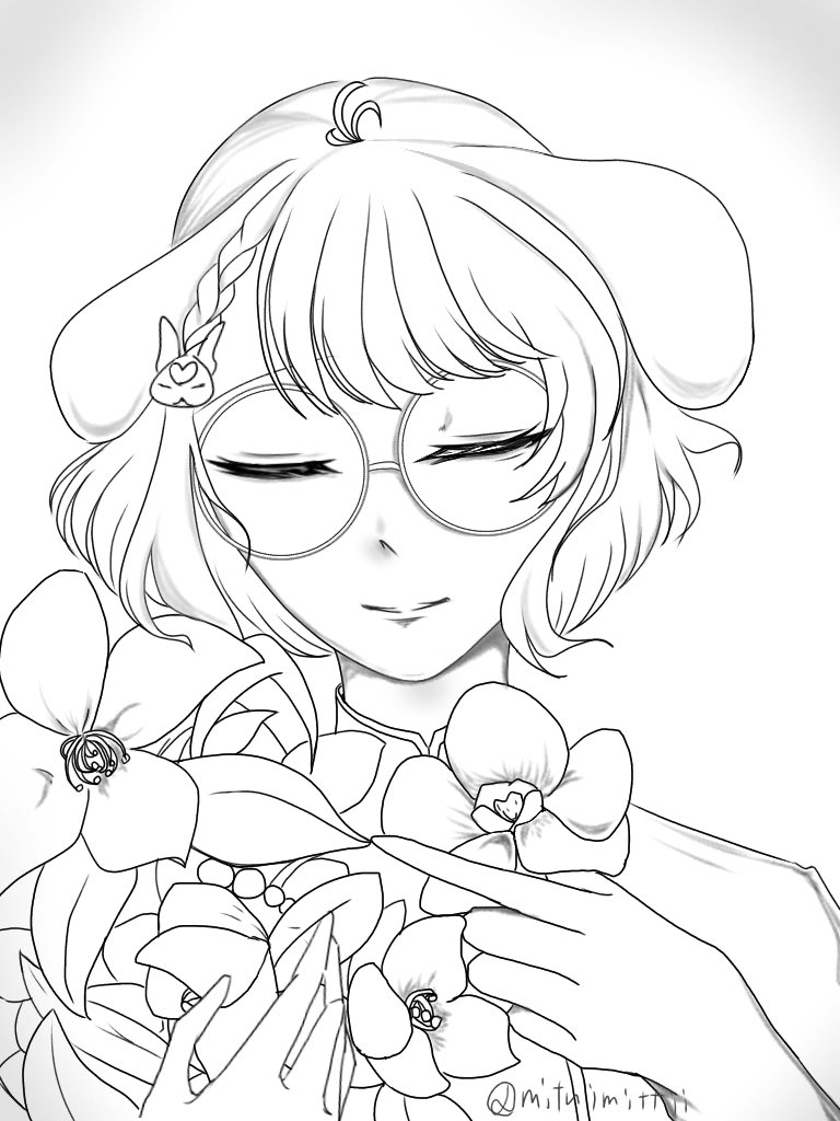 mitui_mittii's tweet photo. このツイートを見てお花を愛でる桜蘭さんを描いてみました
色塗ったら失敗しそうな気がしたので白黒rkgk https://t.co/YMggQJapTc