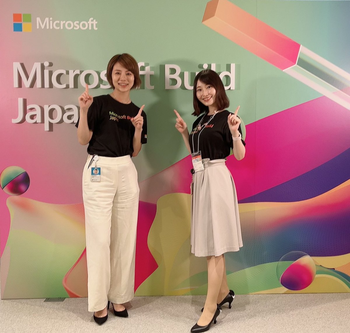 Microsoft Build Japan  #MSBuild で
今日登壇してた さりなさんと
フォトブースで写真撮った📷✨
(普通に友達で 普段 お茶とか行ってる☺️)