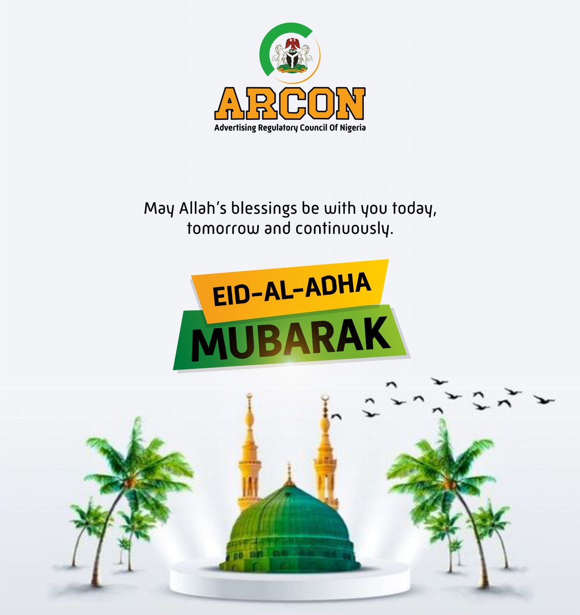 May Allah's blessings be with you today, tomorrow and continuously.

#EidMubarak
#arconcares
#advertisingregulator 
#advertising