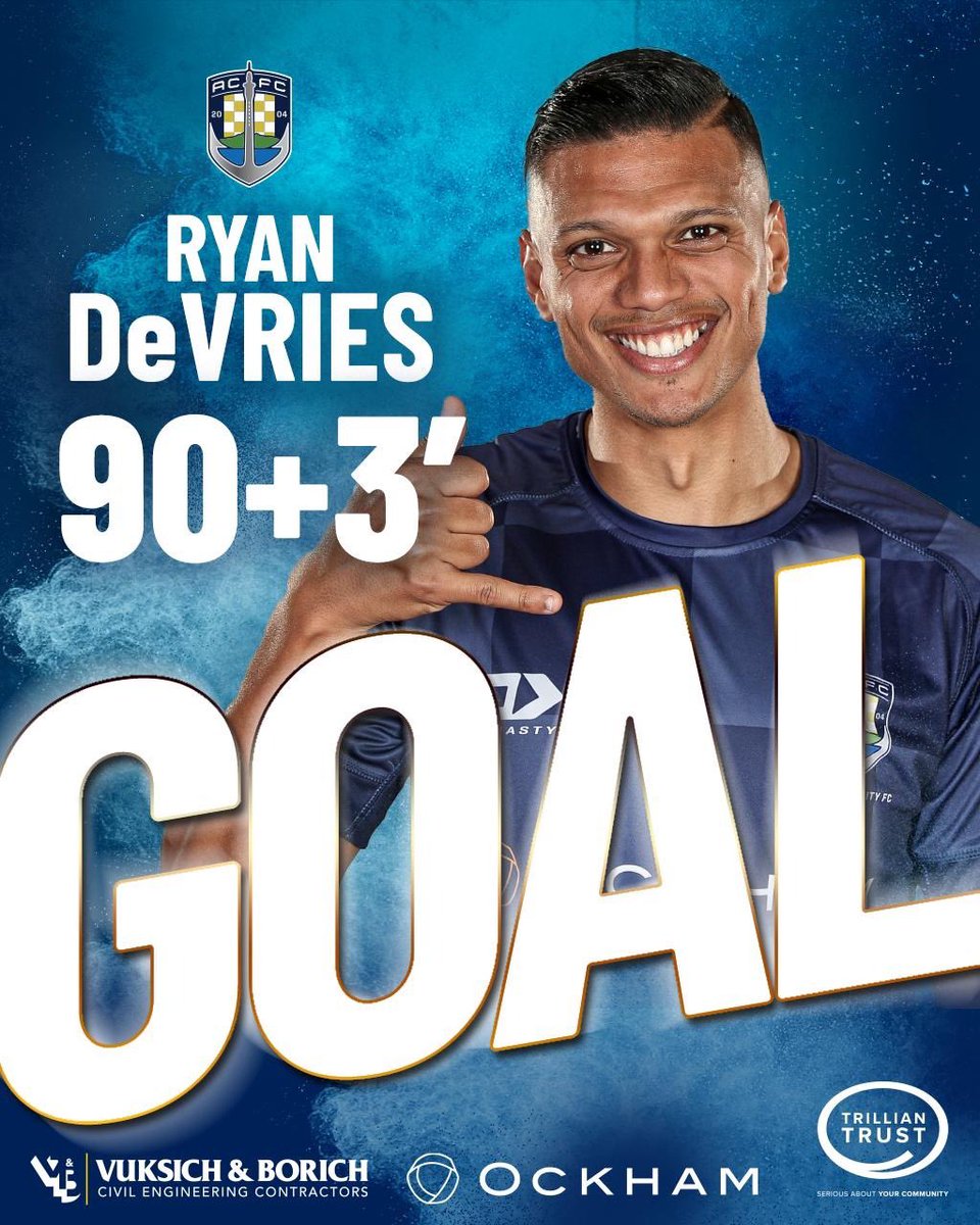 AucklandCity_FC's tweet photo. 90’+3’ | 7-0
GOAL!!!, Ryan De Vries
Gillion tees up De Vries and it’s now seven for City and another hat trick for Ryza!
📷 | @PhototekNZ
🔵⚪️#StrengthInUnity
#NZNationalLeague #ACMU https://t.co/HBGbeUofKP