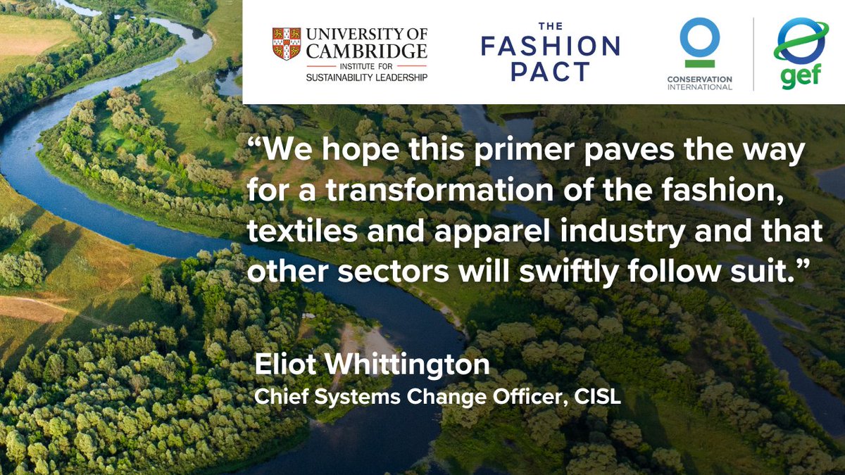 Launching at #GlobalFashionSummit this week, CISL, The Fashion Pact and <a href="/ConservationOrg/">Conservation Intl</a> have released a primer for the #fashion #apparel and #textile industry on science-based targets for nature.
Download your report here 👇
cisl.cam.ac.uk/fashionprimer 🔬🎯🌳