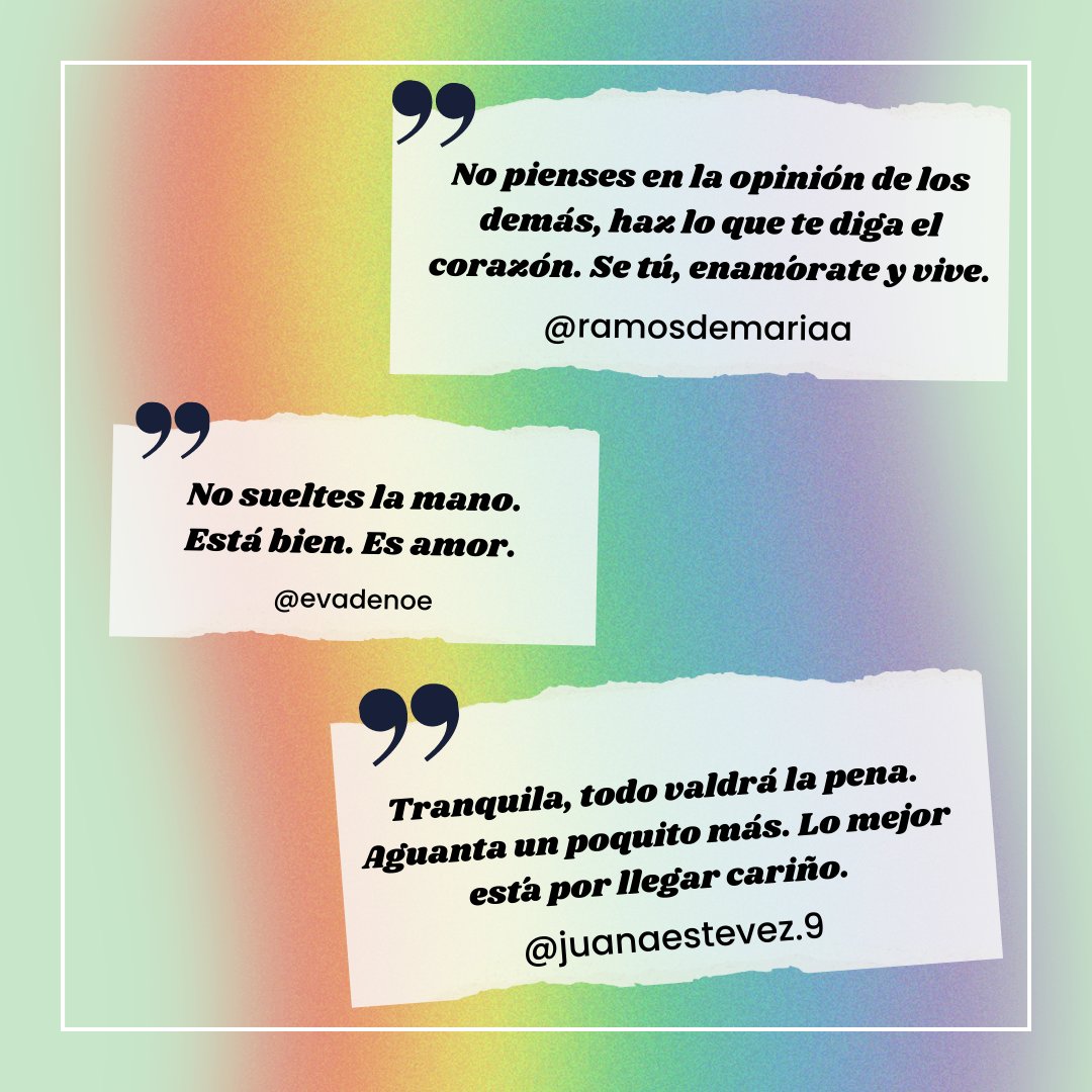 BuendiaEstudios's tweet photo. Celebremos ser quienes queramos ser. 💜 Gracias a nuestros seguidores por estas respuestas tan bonitas y necesarias. ¿Tú qué le dirías a tu yo del pasado? 

¡Feliz #DíaDelOrgullo! 🏳️‍🌈🏳️‍⚧️ #LGTBIQA+ https://t.co/b5SlJ7mtxI