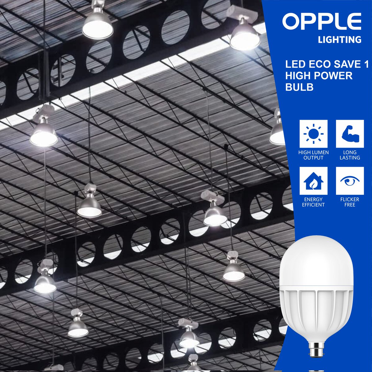 Oppleindia's tweet photo. LED EcoSAVE 1 High Power Bulb - Switch to Opple India's LED EcoSAVE 1 High Power Bulb for brighter and more energy-efficient lighting! 

To know more,Visit-
https://t.co/6akMt5586I

#OppleIndia #LEDLighting #EnergyEfficient #EcoFriendly #SmartHome #SustainableLiving https://t.co/wPUXC9jWB8