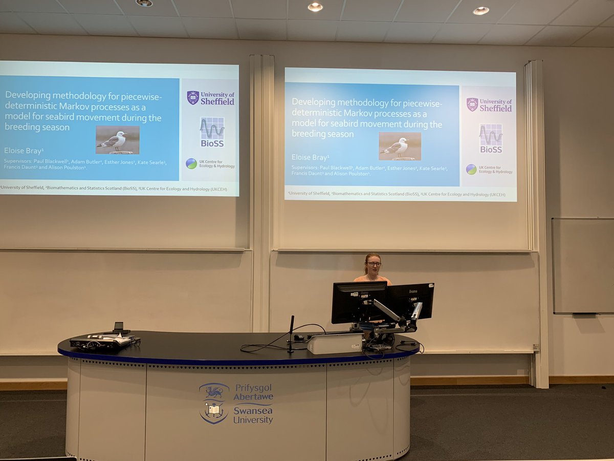 The next talk in this morning’s session continues the movement model theme with Eloise Bray and investigating the use of piecewise linear Markov processes for animal movement data. #NCSE2023 <a href="/sheffielduni/">The University of Sheffield</a> <a href="/BioSScotland/">BioSS</a>