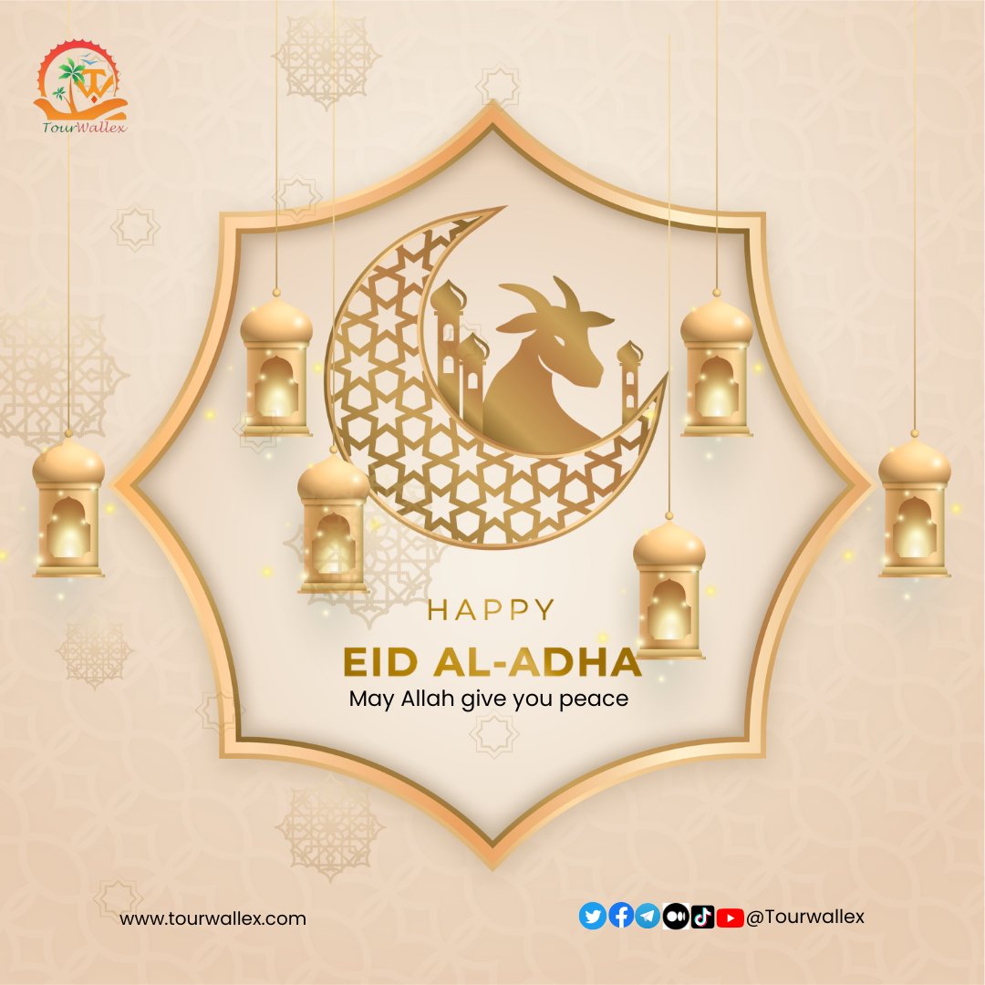 Wishing our Tourwallex Community a blessed and joyous Eid-al-Adha! May this day be filled with love, peace, and abundant blessings.
 #eidmubarak2023 #eiduladha2023 #EidAlAdha #eidmubarak #eid