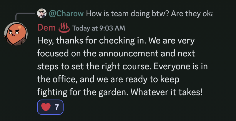 MatDefies's tweet photo. As a former CM, I want to give huge props to @DemAzuki and @emilyrosemcg for going back and forth with the community every single hour since the mint!

@Azuki team is working on an announcement. Let them cook! 🔥 https://t.co/K2FA9ypuGM