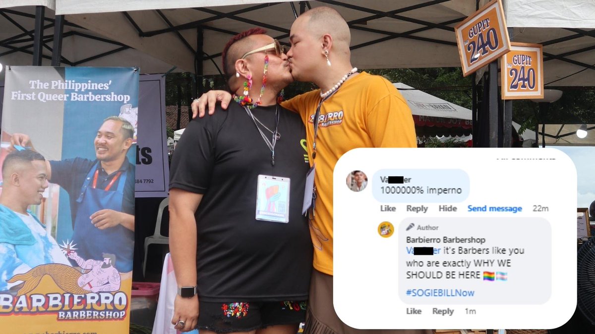 Here's a comment from a Barber in one of the Facebook groups where our Pride booth photos circulated. 

Friends, this is exactly THIS QUEER BARBERSHOP SHOULD BE HERE. #BarbierroBarbershop #NoToHomophobia #NoToTransPhobia #SOGIEBillNow