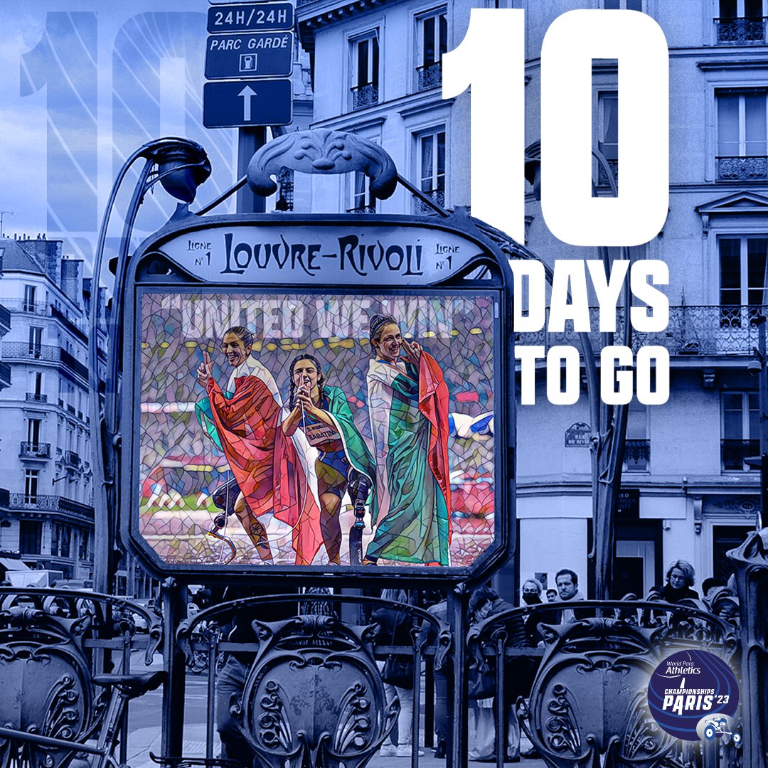 🇫🇷 We're ready to takeover Paris🥐

The #PARIS23 Para Athletics World Championships kick off in just 10 days! 

🗓️ 8-17 July 
🏟️Stade Charléty
🌎107 countries
👫 1237 athletes   
🎟️bit.ly/3OuuTg5
📺<a href="/Paralympics/">Paralympic Games</a> YouTube channel*
  
*subjected to geo-blocking restrictions