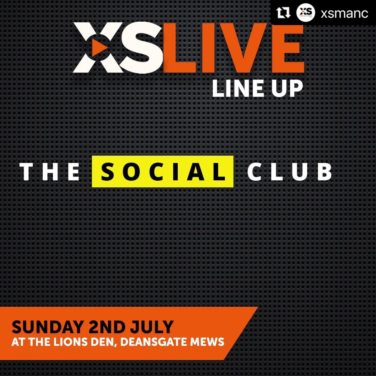 DavidForan's tweet photo. 💯‼️ #Repost @xsmanc
・・・
Check your Inboxes! Are you coming on Sunday to @lionsdenmcr @gnwmanchester for #XSLIVE with @tomasmithmusic @thesocialclubbanduk and @m60official
.
#Manchester #deansgatemews
#SummerSundays #greatnorthernwarehouse #casllefield #lionsdenmcr #mcr https://t.co/dstOc7iV7Q