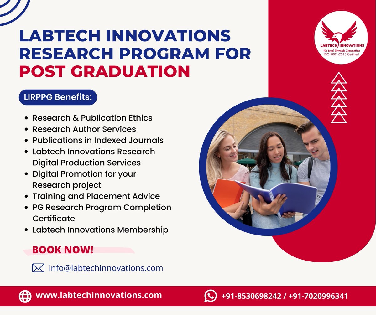 labtechinnova's tweet image. BOOK NOW at info@labtechinnovations.com #researchprogram #postgraduation #researchethics #authorservices #IndexedJournals #digitalproduction #pgresearch #completioncertificate #membership #researchopportunities