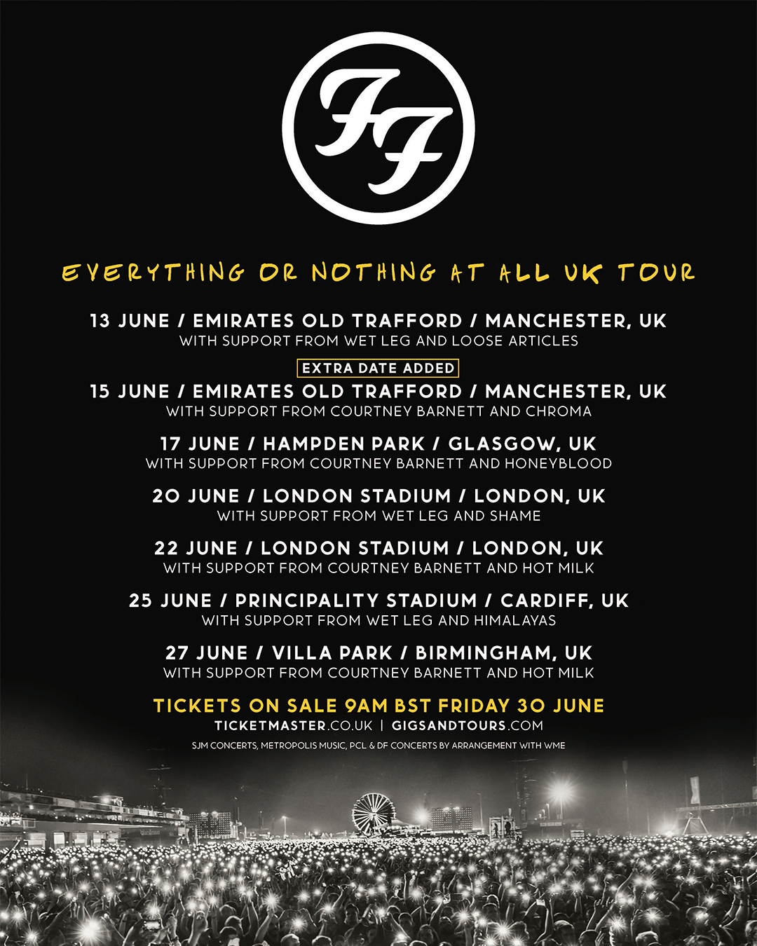 Foo Fighters on Twitter "Manchester! A second show has just been added on 15 June 2024. The pre