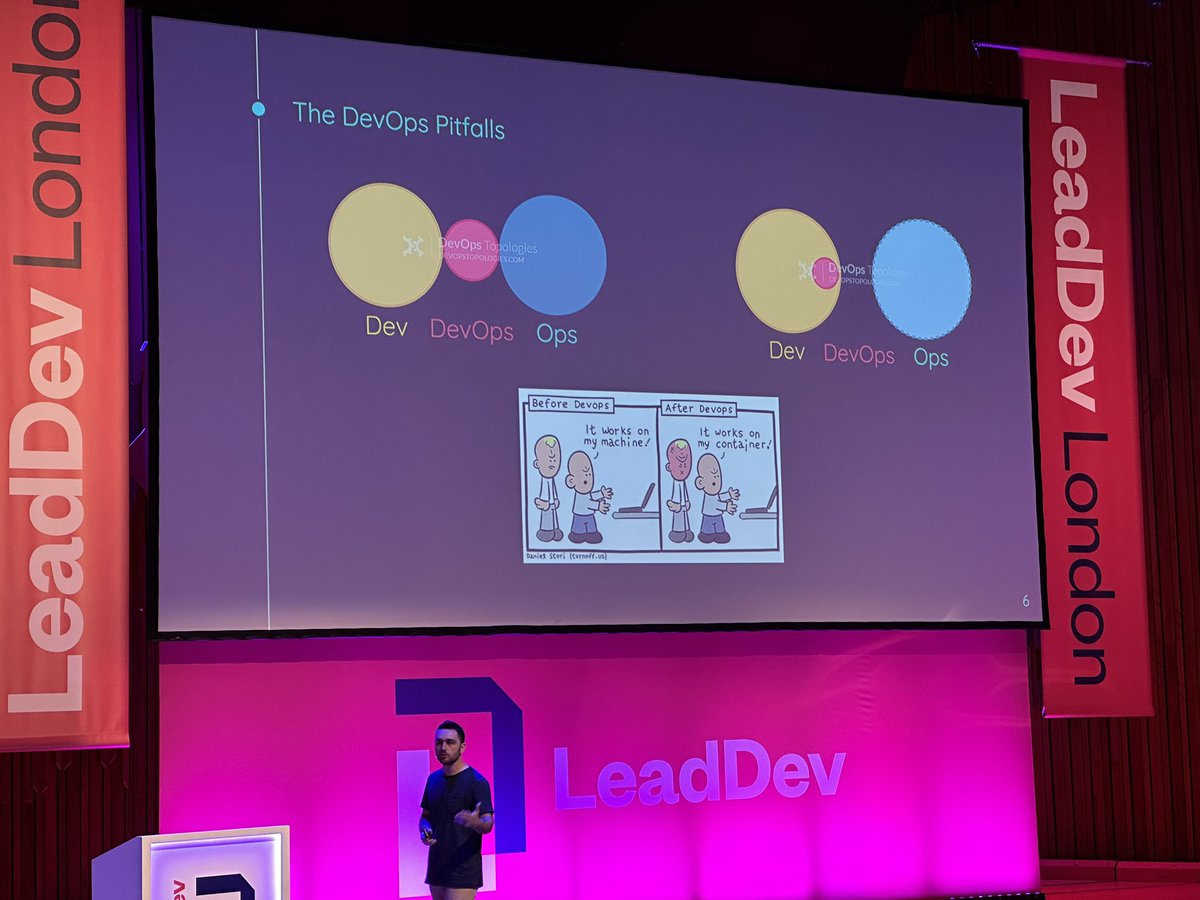 Funny cuz it’s true. The evolution of DevOps on stage of #LeadDevLondon 

@thegalbash