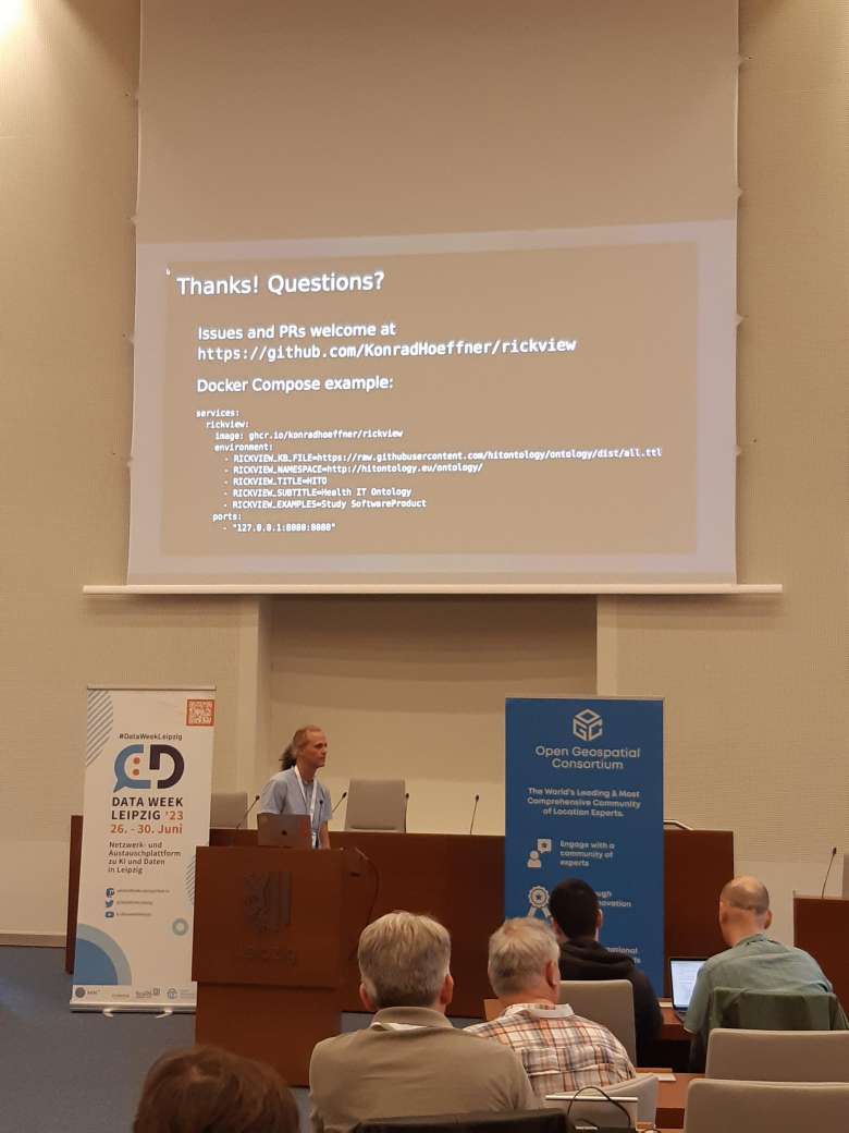 Abschließend für diese Session spricht Dr. Konrad Höffner vom #IMISE über “RickView: Lightweight Standalone Knowledge Graph Browsing Powered by Rust” #DataWeekLeipzig #DWL23