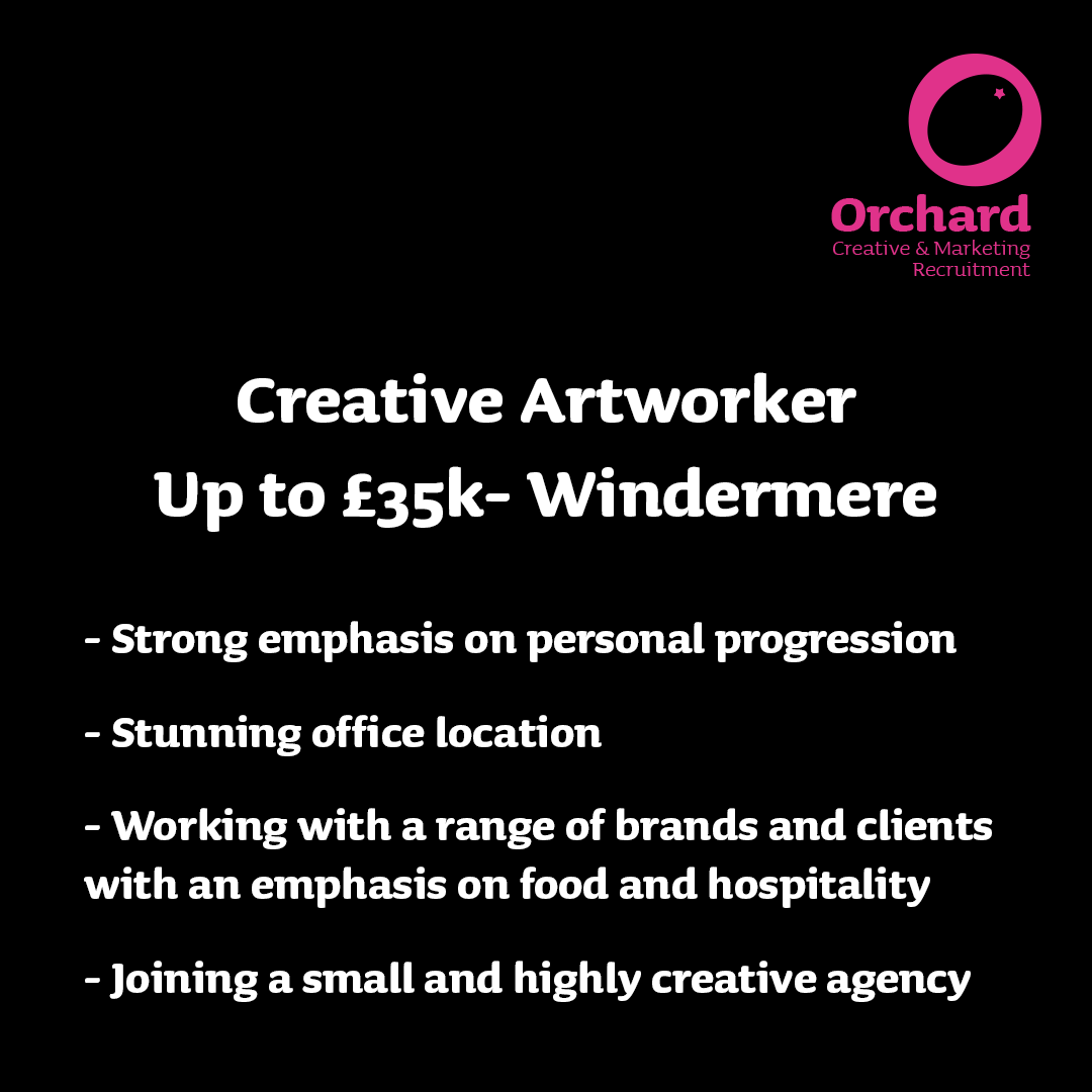 🚨 Creative Artworker 🚨 linktr.ee/orchardmanches… 🤩 Up to £35k- Windermere 🤩 ✅ Strong emphasis on personal development ✅ Stunning offices in Kendal ✅ Joining a small and highly creative agency To find out more, follow the link above! 👆 #creative #creativejobs #hiringnow