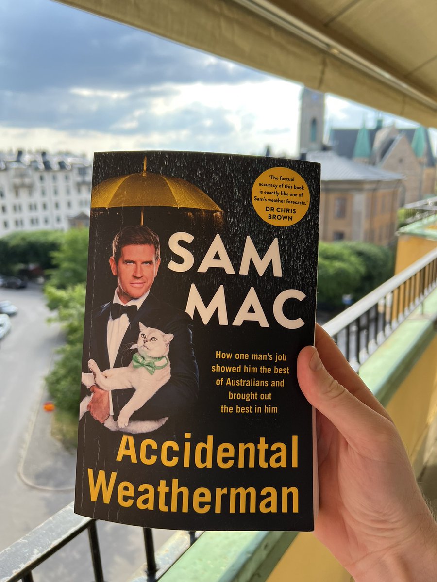 ‘Accidental Weatherman’ by <a href="/MrSamMac/">MrSamMac</a> (2021). An autobiographical punfest from the hardest working man in show(er) business. I first met Sam 15 years ago through the medium of MySpace when I was a panel operator at SAFM, a job he had previously held himself. (1/4)