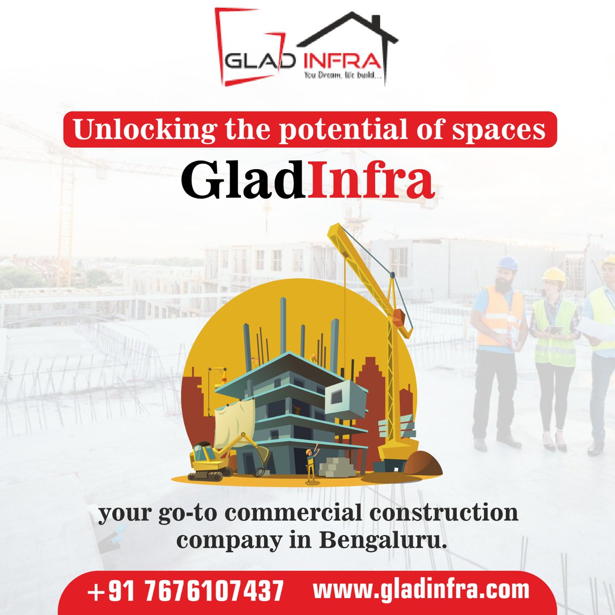 GladInfra's tweet photo. Unlocking the Potential of Spaces: GladInfra, Your Go-To Commercial Construction Company in Bengaluru
https://t.co/5nbcPfM82D | +91 7676107437
#GladInfra #GladInfraConstruction #QualityConstruction #InnovativeSpaces #DreamBuilders #ConstructionExperts #ReliableContractor https://t.co/0f3UcYsoHJ
