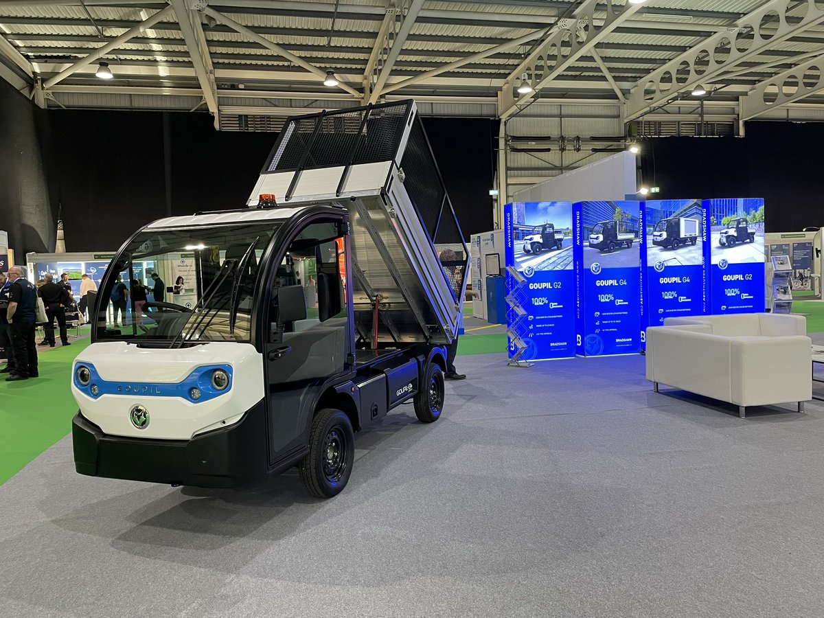The <a href="/RTXPO_/">Road Transport Expo</a> is under way. We have the <a href="/goupil_ev/">Goupil | Electric vehicles</a> G2 kitted out with the <a href="/Bott_Ltd/">bott UK</a> racking, the G4 with 200 litre pressure washer and the <a href="/Hilltip_tweet/">HillTip</a> Advanced Ice Control Equipment from <a href="/Peacock_Salt/">Peacock Salt</a> and G4 tipper.  Drop by stand G62 to see how we can help your operations.