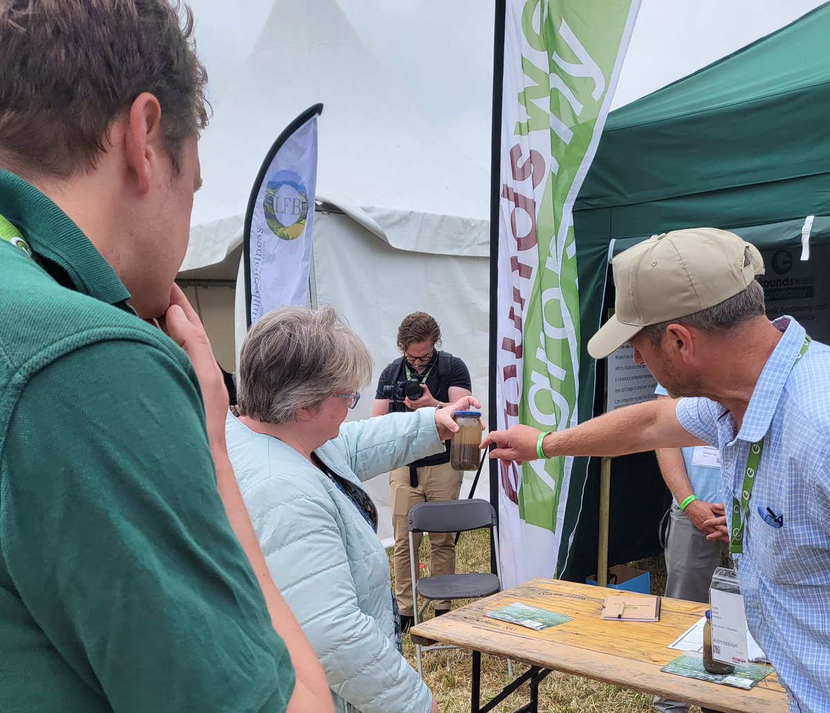 MegTreth's tweet image. "It's all about the soil." 

@DefraGovUK Secretary of State @theresecoffey is at @Groundswellaguk today meeting farmers