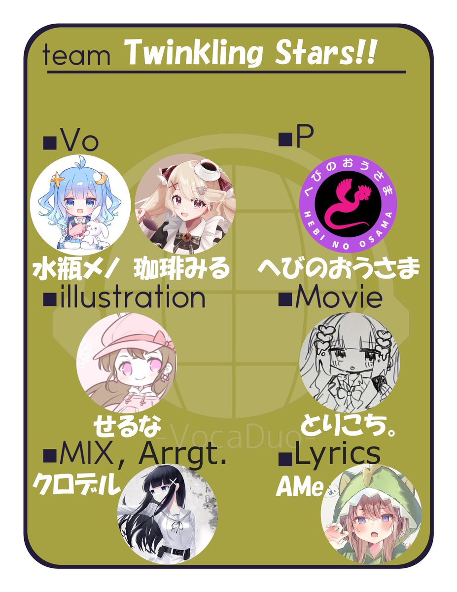 【告知】

クロデル、出ます…！

ということで
楽曲のアレンジとMIXを担当しています！

可愛いメロに、可愛い歌詞に、可愛いお声に、可愛いイラストな、可愛い楽曲です。よろしくお願いします。

#ボカデュオ2023チーム