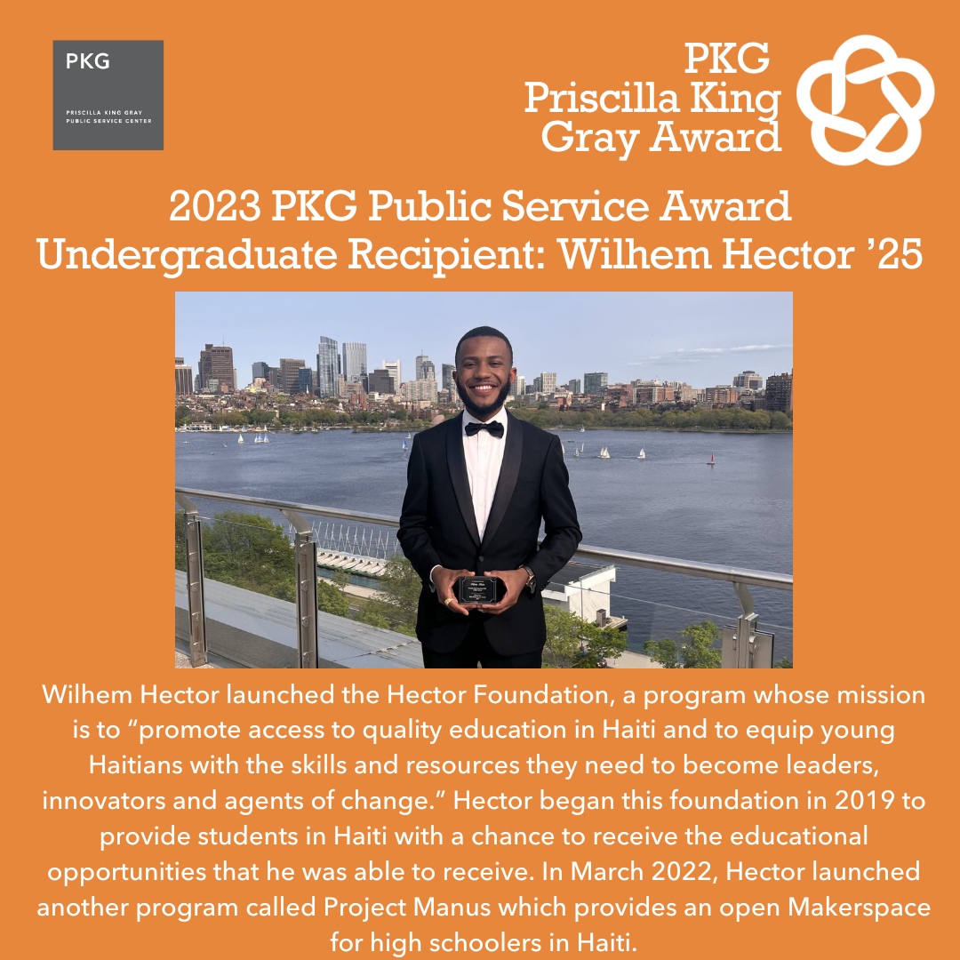 Wilhem Hector began the Hector Foundation in 2019 to provide students in Haiti with a chance to receive the educational opportunities that he was able to receive. Learn more about Hector's public service work by clicking here: pkgcenter.mit.edu/2023/06/23/202…