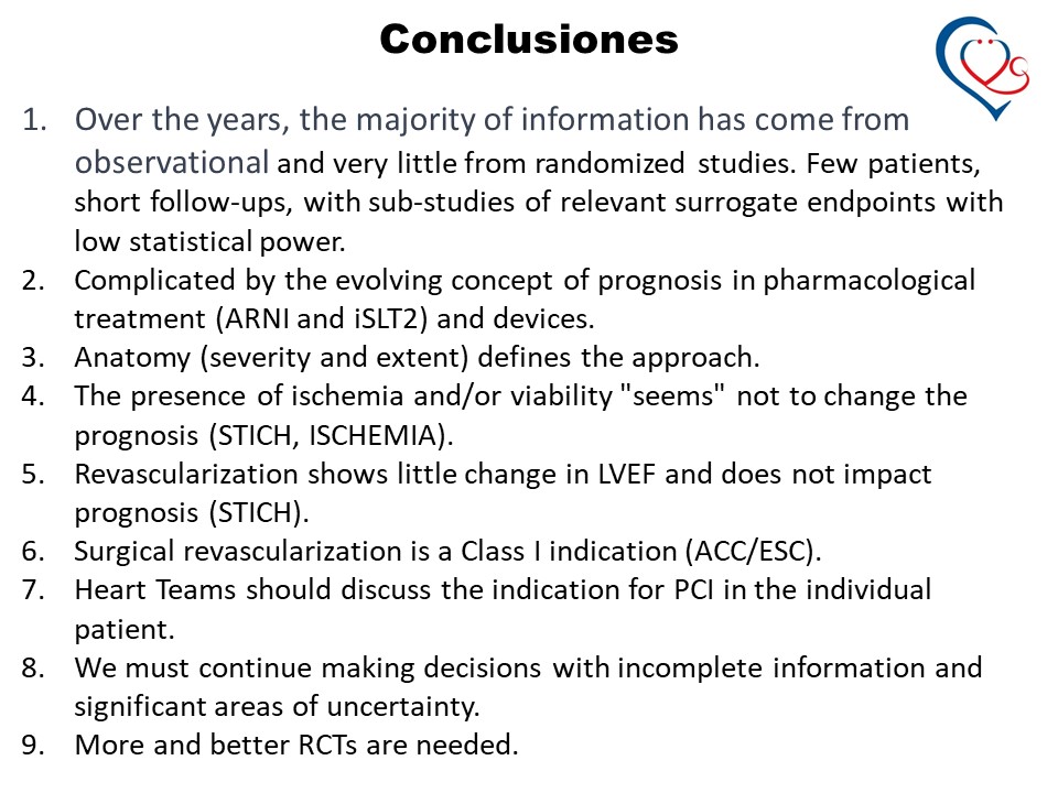 📌Outstanding academic session yesterday at the Clinical Cardiology Council discussing Ischemic Cardiomyopathy 💔 (Coronary Artery Disease with LVEF <35%). Here I´m sharing my conclusions on the topic. #CardioTwitter #MedTwitter #CVD #HFrEF @SAC_54