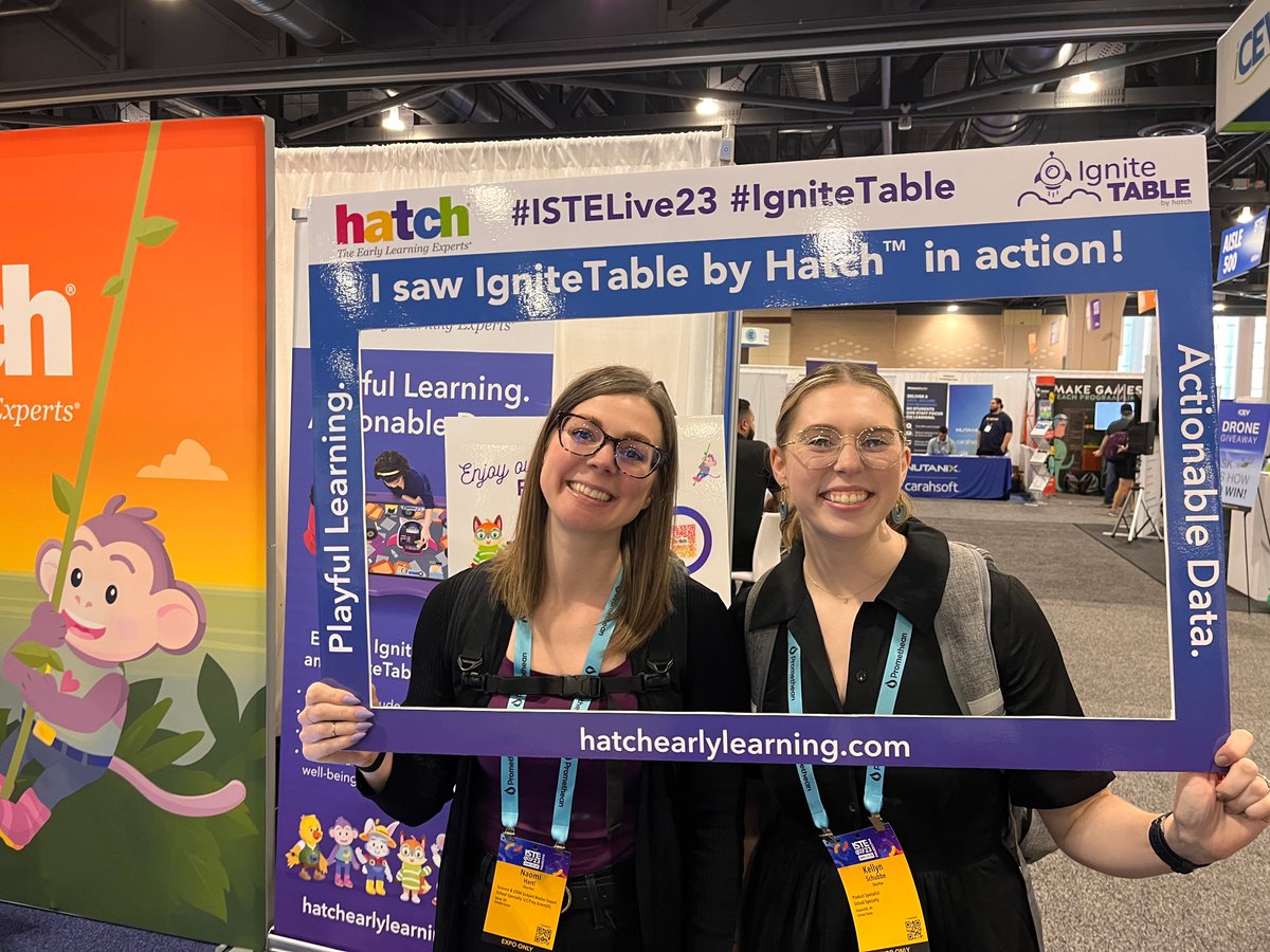 hatchearlylearn's tweet photo. We love seeing all these happy faces at #ISTELive23 and their reaction to #IgniteTable in action. Stop by Booth 814 for a demo at 12pm! https://t.co/RswubJHP0J