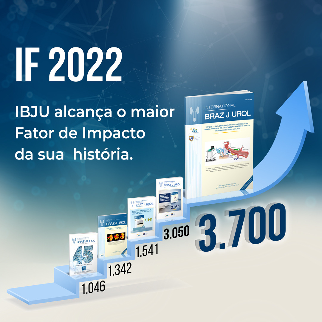New impact from Int Braz J Urol consolidates our magazine as one of the most important in the world.
Totally free open access journal.
The editorial staff's hard work has once again reward. 

Thank you all.
