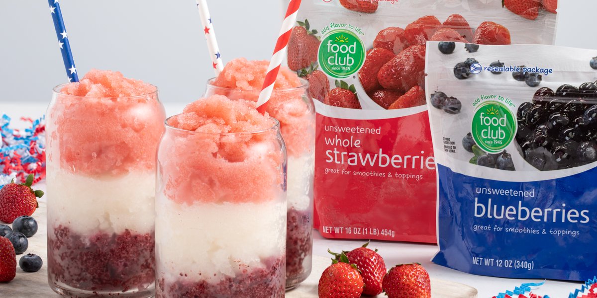 Entertaining during the holiday weekend? We've got you covered! We'll be sharing our favorite red white and blue family favorites starting with these layered slushies. Recipe here: foodclubbrand.com/layered-red-wh…