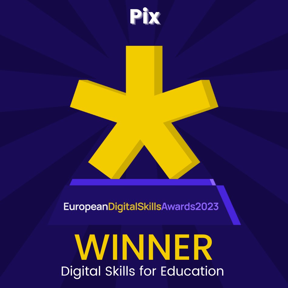 🇪🇺Pix remporte le “ Prix européen des compétences numériques"  organisé par l'<a href="/EU_Commission/">European Commission</a>, dans la catégorie éducation 🏆  Nous sommes fiers d’aider +4,7 millions d’élèves, étudiants et enseignants à cultiver leurs compétences numériques ! 🌍➡️ bit.ly/3qX06P2 #EDSA23
