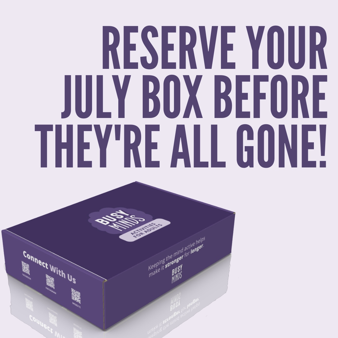 busymindsbox's tweet photo. Only 2 left! Reserve yours now before they're gone forever!
https://t.co/wOyNK70sxm
#busymindsbox #designedforthemind #activitiesforseniors #smallbusiness #dementaactivity #cognitivedecline #brainhealth #alzheimers #dementia #activities #subbox #subscription https://t.co/eoGMzLhao6