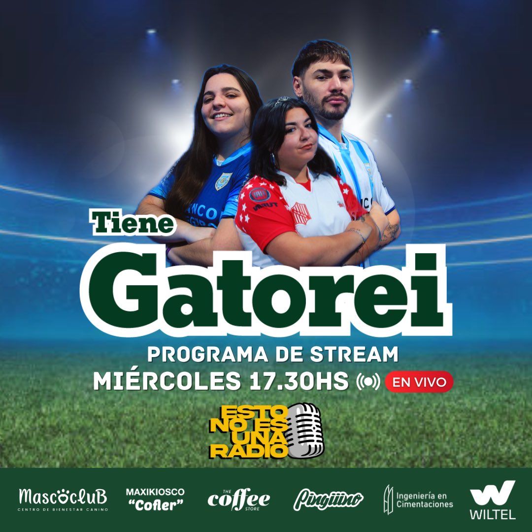 HOOOYYYY ⚽️🥂

🕡 17:30 hs
📡 <a href="/noes_unaradio/">esto no es una radio</a> 

Especial despedidas 👋

youtube.com/@EstonoesunaRa…