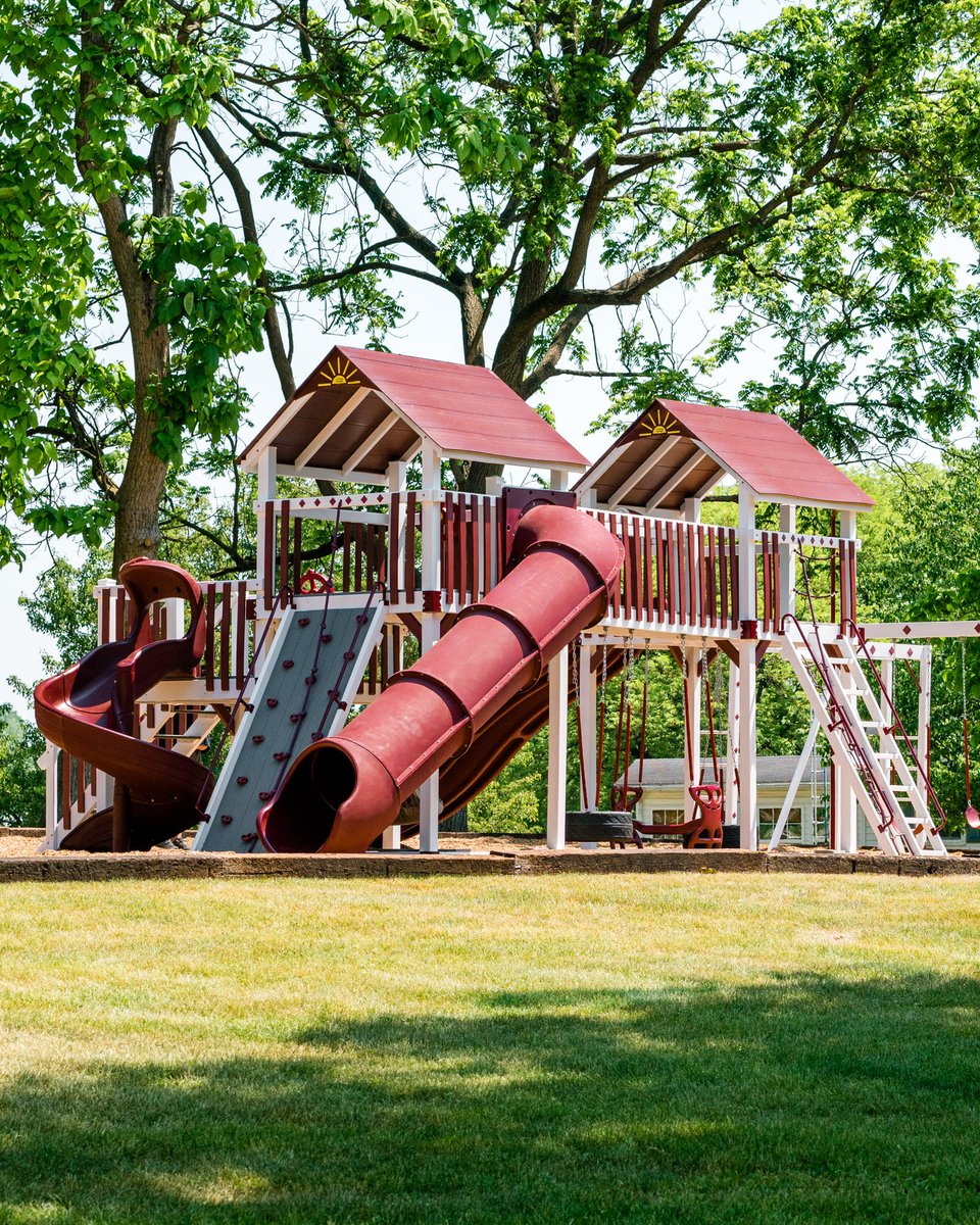Did you know that every single one of our Play Sets are FULLY customizable? Start with a standard swingset, or design from the ground up!!

This playground was designed and built for a church in PA. It brings their congregation so much joy to be able to play together 🤗