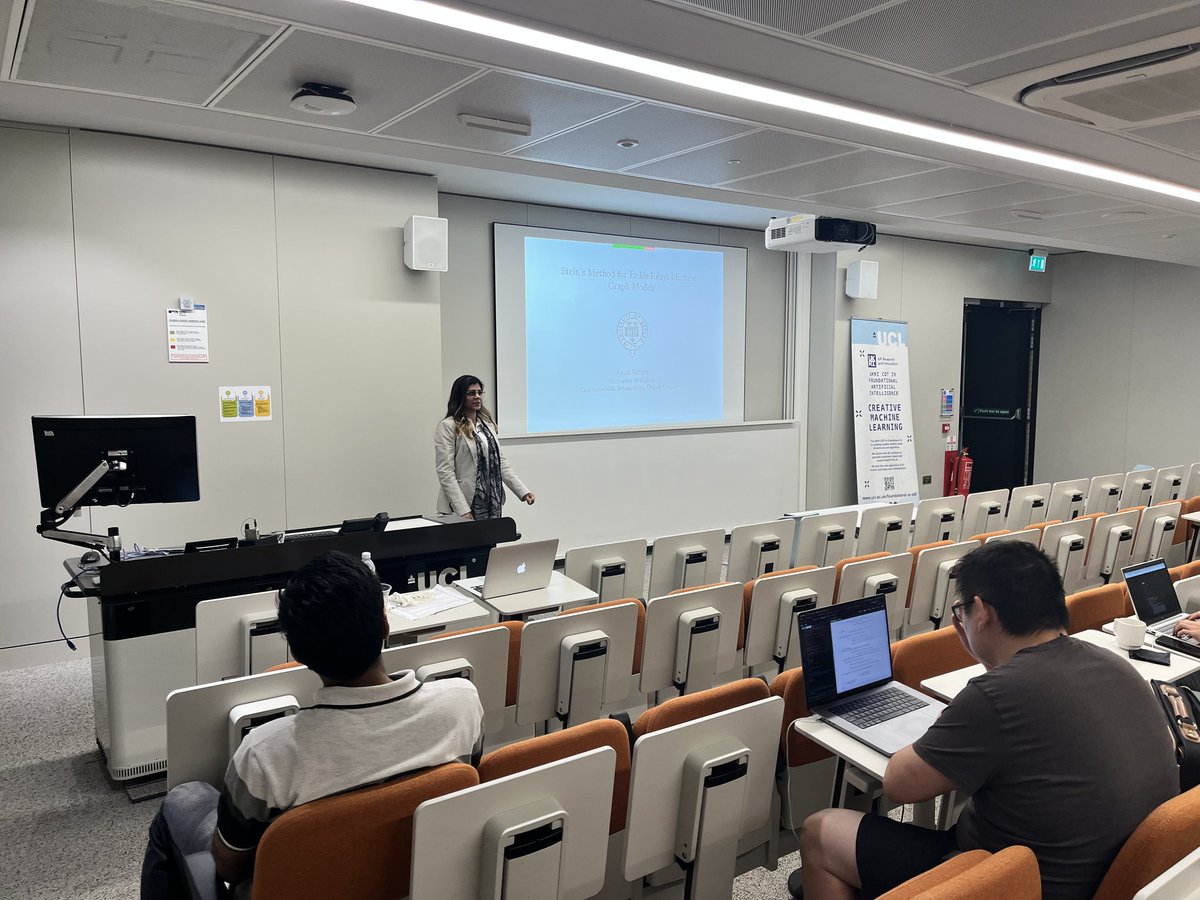 AnumFatima09's tweet photo. Gave a short talk about my work on "Stein's method for Erdos Renyi Mixture Graph models" at Distance Based Methods in Machine Learning Workshop at UCL today.  @commschols @osmanastats https://t.co/z5W6NctPqs
