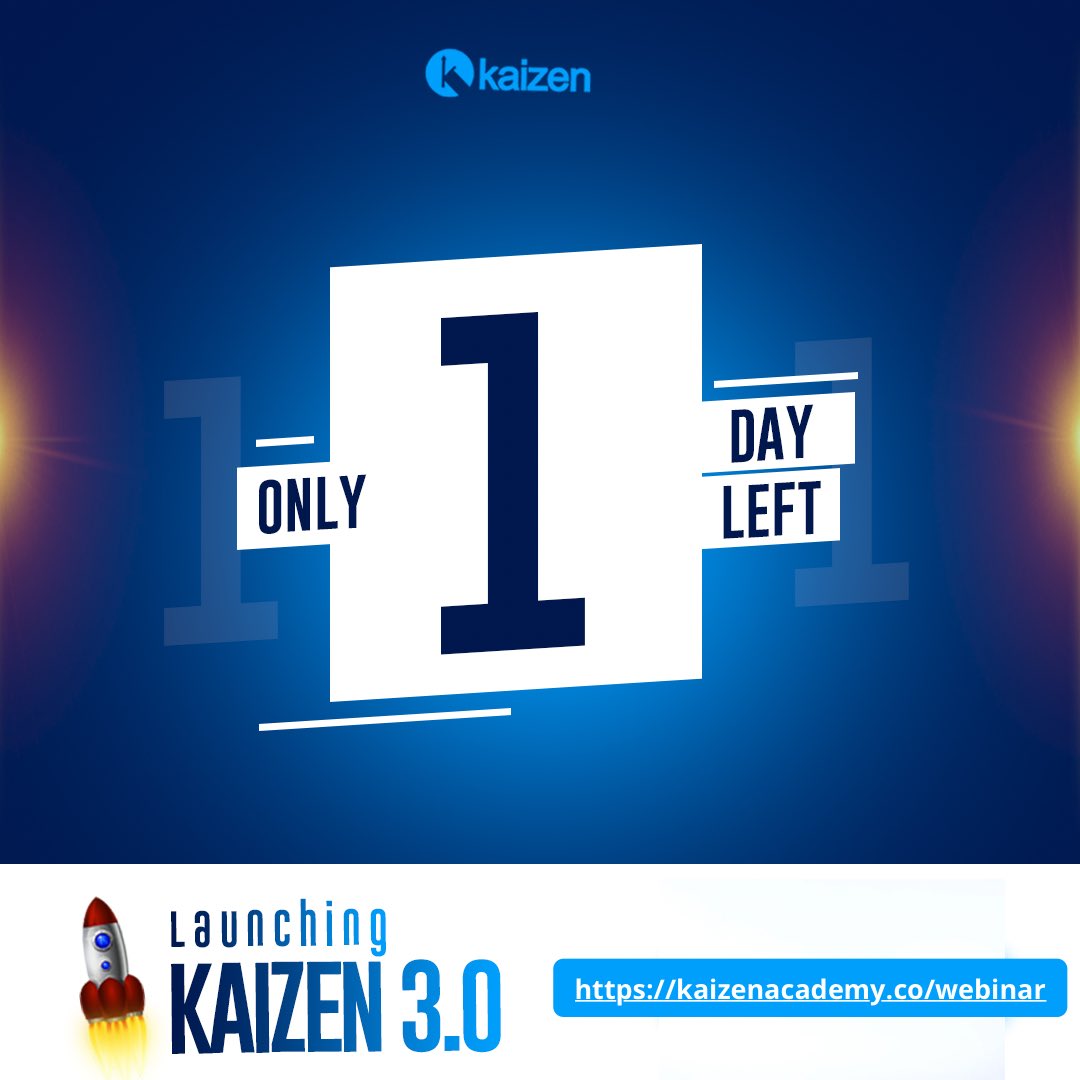 1 day to go and we are pumped!!🚀🎉

Have you registered yet?

Get ready to have your minds blown!

Register here: kaizenacademy.co/webinar