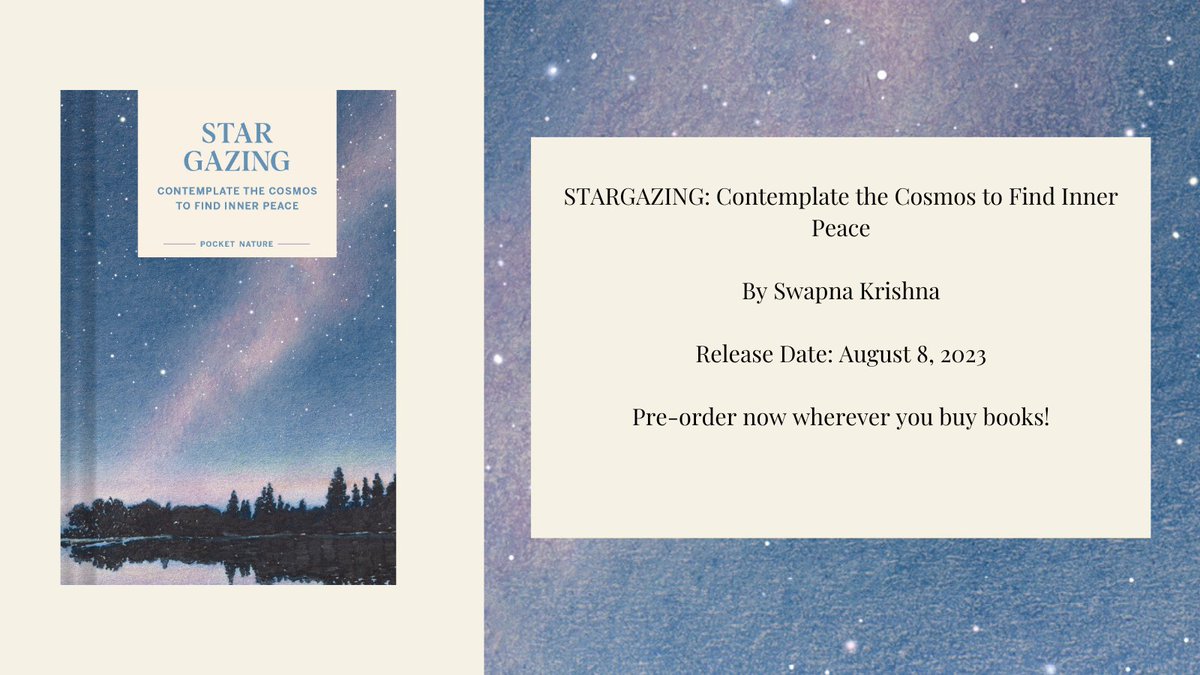 STARGAZING is a gift-style book that introduces stargazing as a way to practice mindfulness. It’s packed with science too!! It’s out in August, and I appreciate any preorders: Amazon | amazon.com/dp/1797221361/… B&N | barnesandnoble.com/w/pocket-natur… Bookshop | bookshop.org/p/books/pocket…