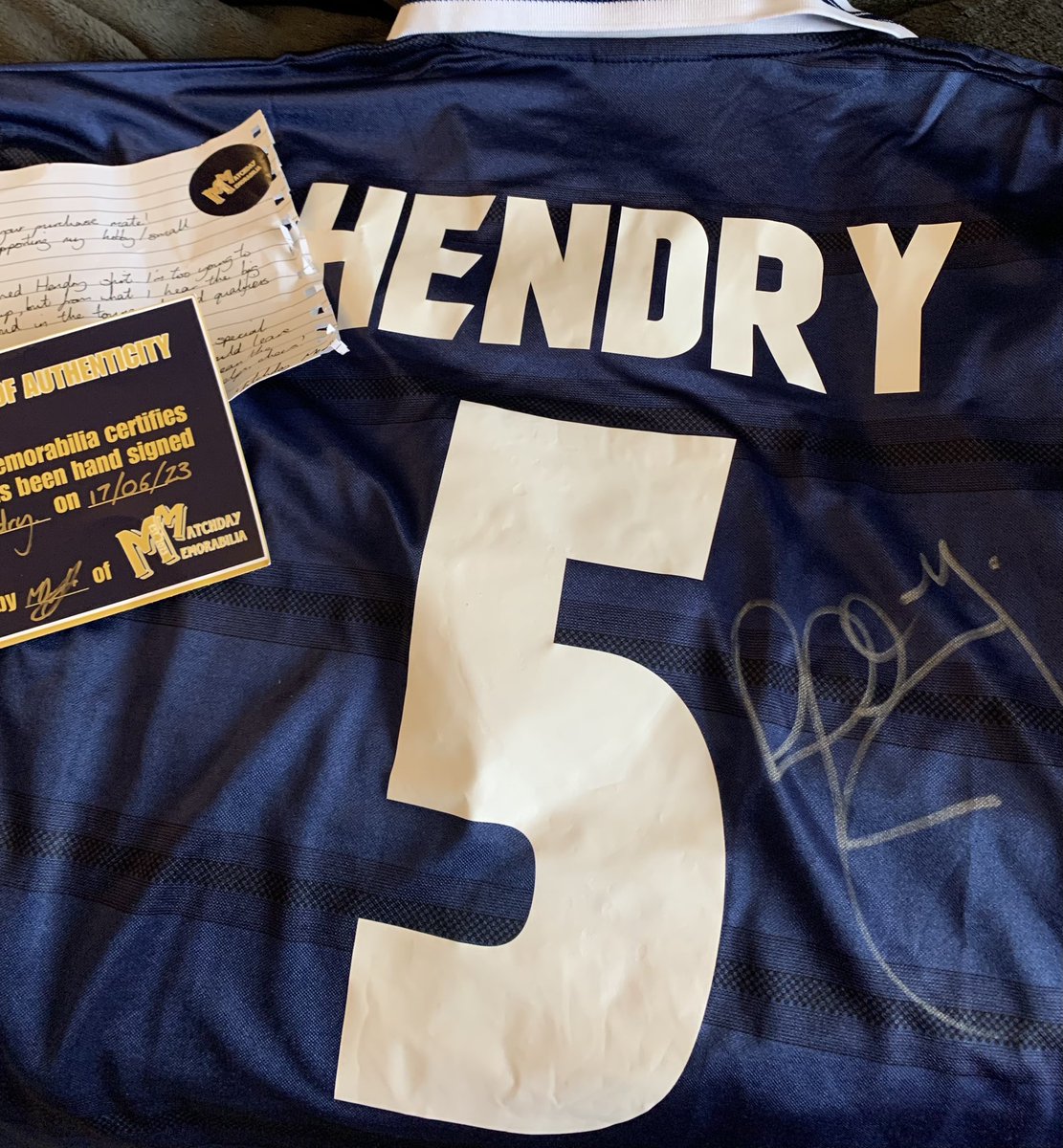 Cheers <a href="/matchdaymemorab/">MATCHDAY MEMORABILIA</a> 

Top service and now have a shirt to commemorate World Cup 98 the event that got me into football.
Colin Hendry will always be one of my favourite players to wear the Scotland Blue, I would have also liked to have seen him in a Dons shirt at one time.
