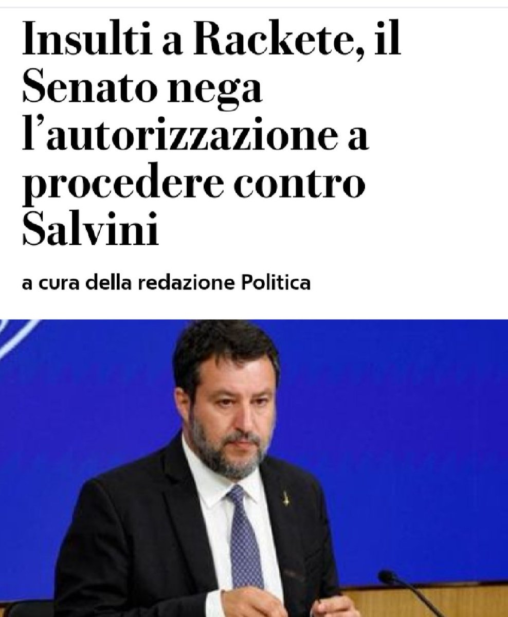 Elena81353537's tweet image. Il "CAPITANO CORAGGIOSO", si è nascosto dietro L'IMMUNITÀ PARLAMENTARE concessa dalla maggioranza, contrari PD, M5S, Avs. Tra gli astenuti (ovviamente) i senatori di ITALIA VIVA.
#Salvini
#immunitaparlamentare
#Rackete
