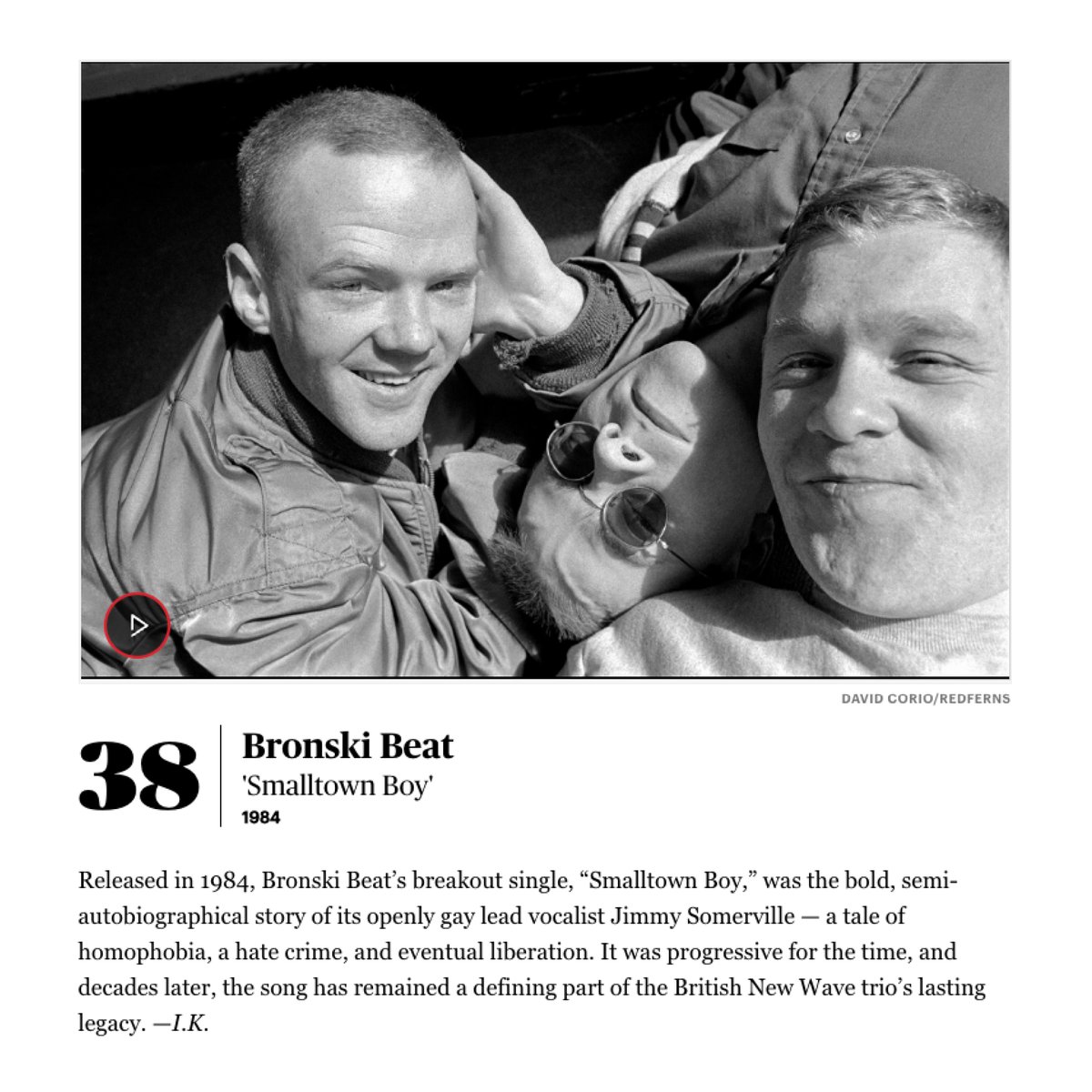 Bronski Beat (@bronskibeatband) on Twitter photo Bronski Beat's Small Town Boy is No.38 in <a href="/RollingStone/">Rolling Stone</a>'s 50 Most Inspirational LGBTQ Songs of All Time 🏳️🌈🎉🏳️⚧️
👀 Read the full list here:
rollingstone.com/music/music-li…
#bronskibeat #smalltownboy Bronski Beat's Small Town Boy is No.38 in <a href="/RollingStone/">Rolling Stone</a>'s 50 Most Inspirational LGBTQ Songs of All Time 🏳️🌈🎉🏳️⚧️
👀 Read the full list here:
rollingstone.com/music/music-li…
#bronskibeat #smalltownboy
