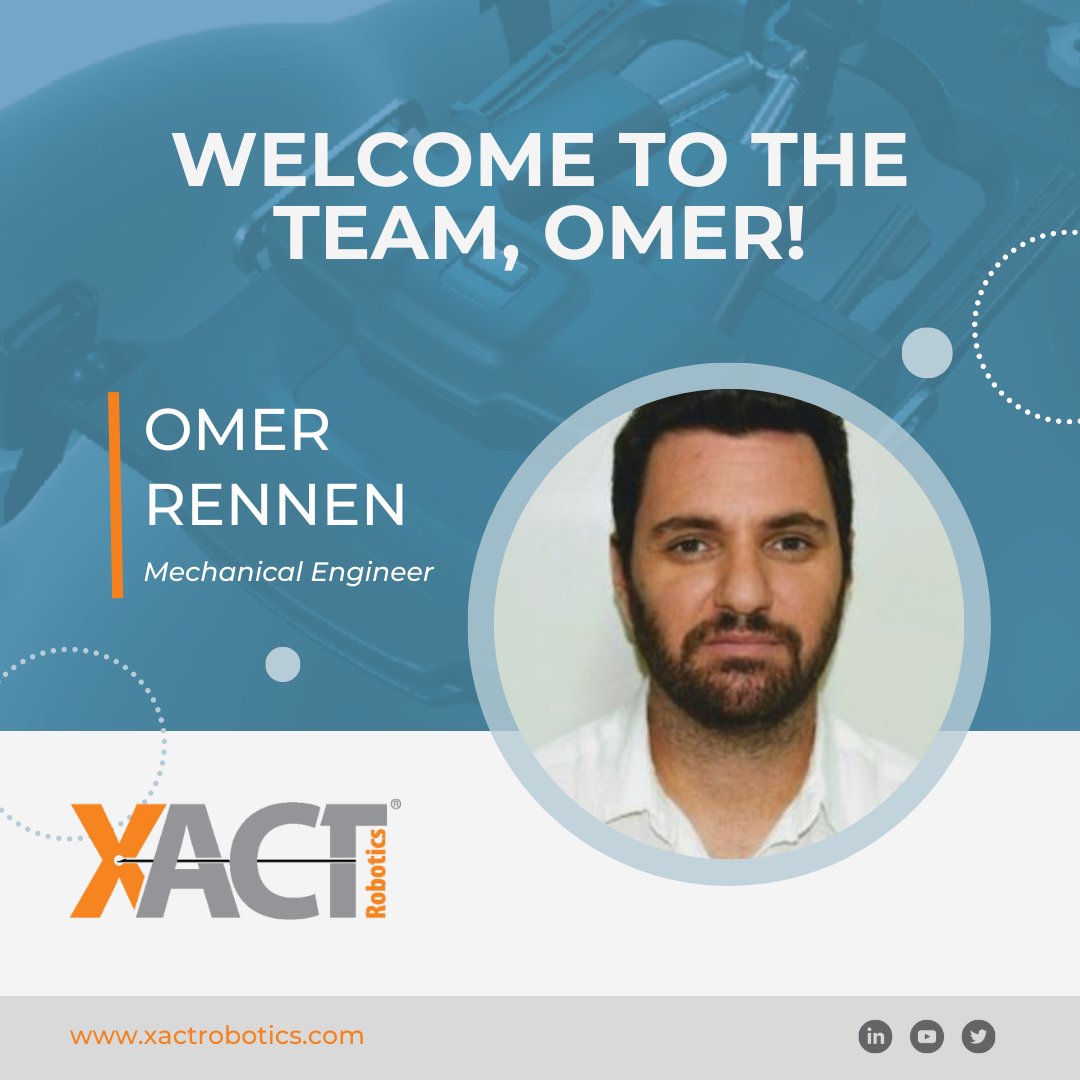XACTrobotics's tweet image. 🎉 Join us in welcoming Omer Rennen to the #XACT team as a Mechanical Engineer! Welcome aboard Omer, we’re thrilled to have you and look forward to your contributions! #XACTDreamTeam