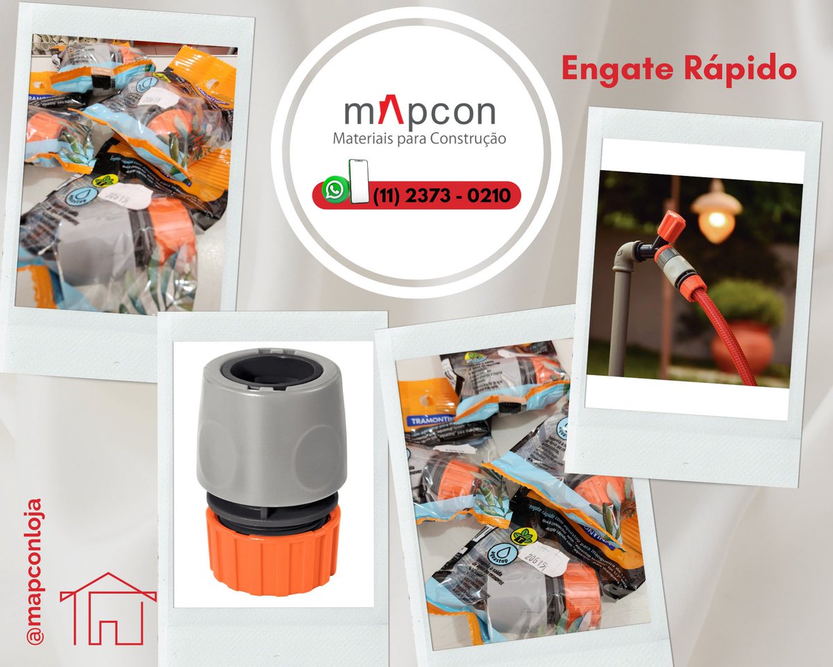 Mapconlloja's tweet photo. 👷🏻‍♀️👷🏼‍♂️ *ENGATE RAPIDO para mangueira*
É um produto indispensável para levar mais conforto e praticidade para o cuidado do seu pátio e jardim.
Mapcon Materiais para Construção
🚨 https://t.co/yytTP4mCzH
📝 Google Maps - https://t.co/4Whjc7p0vT https://t.co/Zu4XSp6nsP
