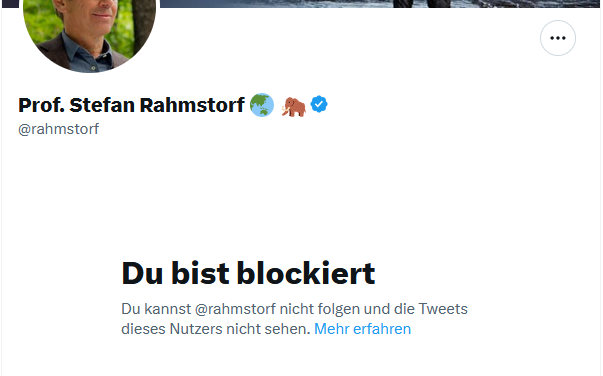 PeterBorbe's tweet image. Einer der obersten Hohepriester der Klimasekte hat mich blockiert - wegen diesem Tweet. Und ausgeblendet hat er ihn auch noch!

War wohl zu nah an der Wahrheit! 😎
#Rahmstorf #PIK