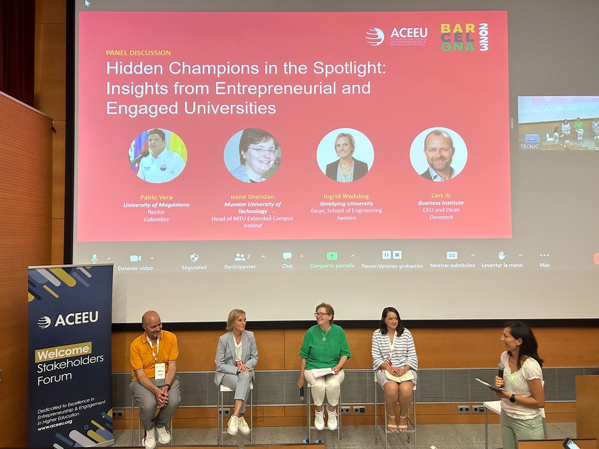 ACEEU (@aceeu_org) on Twitter photo ACEEU Forum! what a great panel about Engaged Universities. Thanks Prof. Irene Sheridan, Ingrid Wadskog, Lars Ib, and Julieth Lizcano
<a href="/extendedcampus/">MTU Extended Campus</a> <a href="/JonkopingUni/">Jรถnkรถping University</a>
Business Institute of Denmark <a href="/Unimagdalena/">Universidad del Magdalena</a> ACEEU Forum! what a great panel about Engaged Universities. Thanks Prof. Irene Sheridan, Ingrid Wadskog, Lars Ib, and Julieth Lizcano
<a href="/extendedcampus/">MTU Extended Campus</a> <a href="/JonkopingUni/">Jรถnkรถping University</a>
Business Institute of Denmark <a href="/Unimagdalena/">Universidad del Magdalena</a>