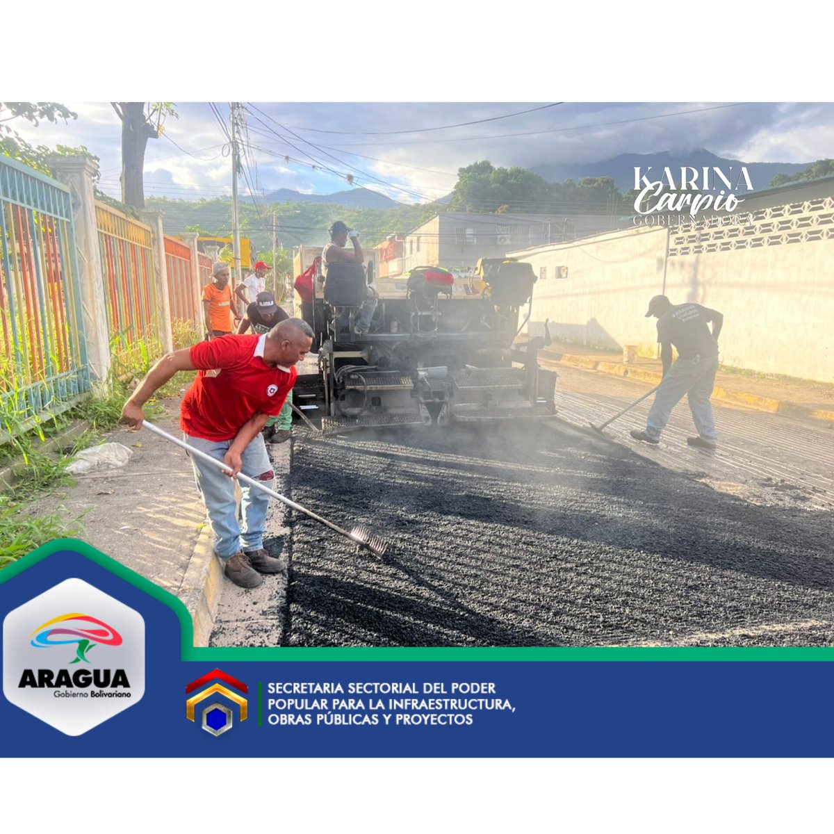 #AraguaReverdece Desde el Sector La Candelaria del municipio #MBI del estado #Aragua continúan los trabajos de asfaltado, gracias al @GobiernoAragua_ y a la Gobernadora Karina Carpio, quien trabaja sin descanso por el pueblo aragüeño. @Soykarinacarpio @viasdearaguas